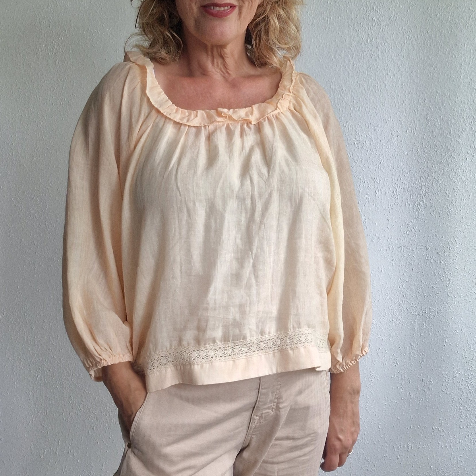 JC Sophie top. Maat 40/42, Koraal.