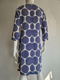 Louis & Mia zomerjurk.Maat 38, Blauw/crème.