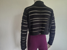 Sarah Pacini cropped trui. Maat AS. Zwart/merino wol.