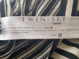Twin Set top. Maat M. Crème/zwart gestreept.