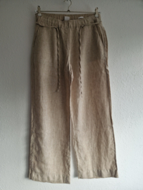 MAC Chiara Belt linnen broek (maat 38/32), Beige.