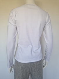 Vanilia rib top met boothals. Maat 38, Wit.