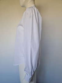 Closed blouse. Maat S. Wit/bio katoen