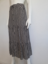 Donna Dura midi rok. Maat 36,Creme/zwart/polkadot.