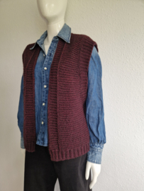 By-Bar gilet SEM. Maat M. Aubergine/wol.