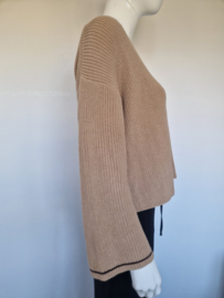 RIANI gebreide katoenen trui. Maat 36. Camel/beige