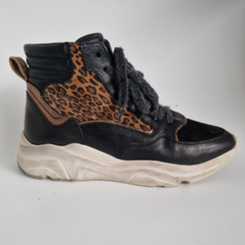 Xsensible Stretchwalker sneakers maat 38 | Zwart met luipaardprint |