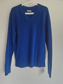 Teym Merino V-neck sweater | Maat M | Kobalt |