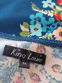 King Louie cross dress. Maat M. Petrol/bloemenprint.