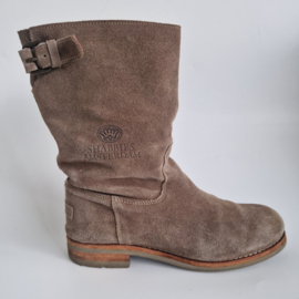 Shabbies Amsterdam suède laarsjes  | Maat 40 | taupebruin |