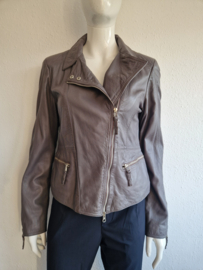 DNA biker jasje. Maat 38/40, Grijs/leer.