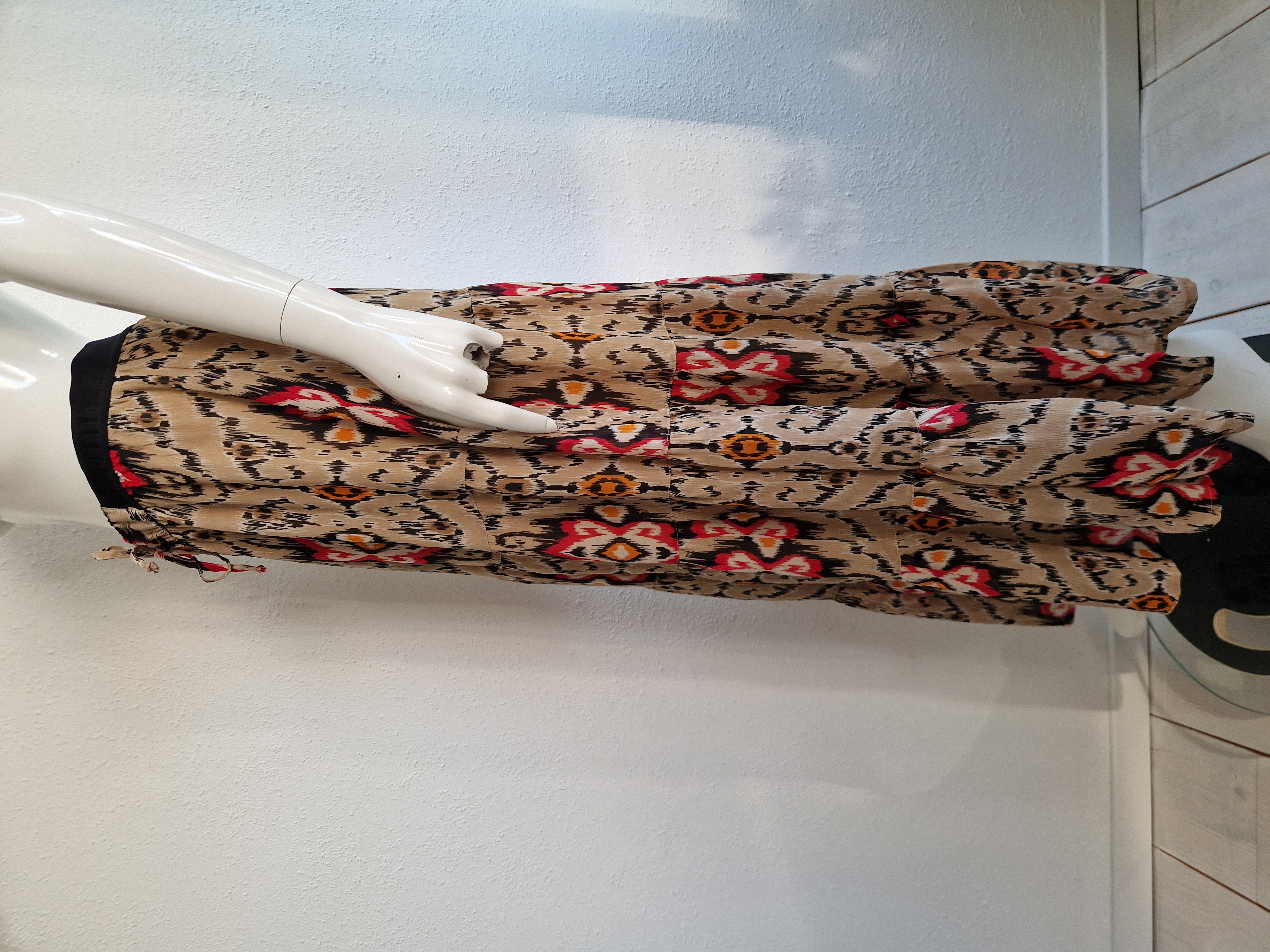 Summum maxi strokenrok. Maat 36, Roze/beige.