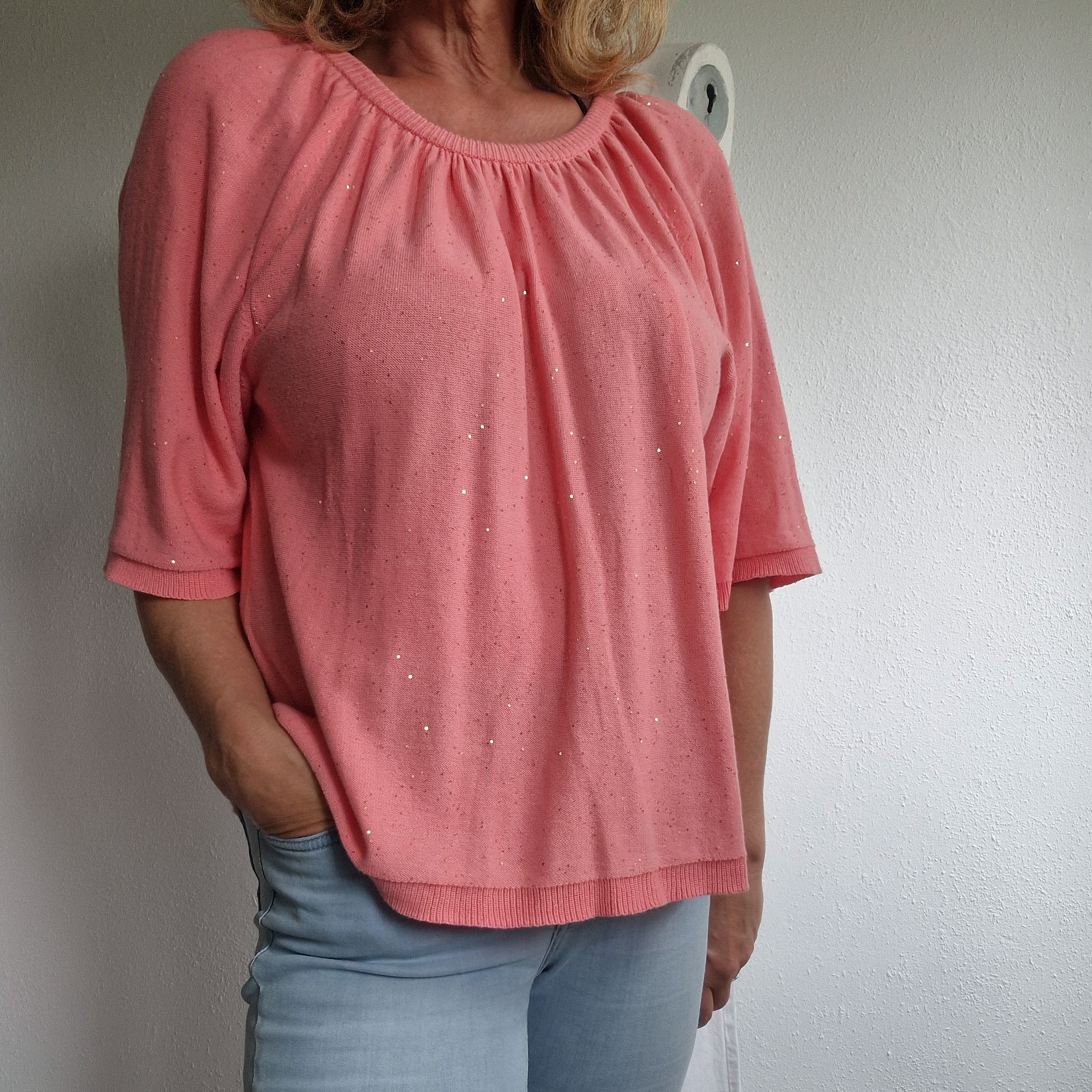 Gustav trui Jazzy. Maat M. Roze/glitters