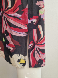 Pom jurk Kea Flower. Maat 40, Antracies/bloemenprint.