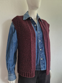 By-Bar gilet SEM. Maat M. Aubergine/wol.