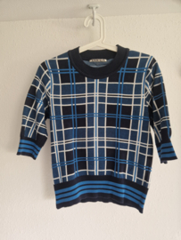 Vanilia cropped trui. Maat 36, Blauw/ruit.