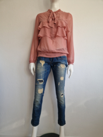 Fornarina cropped jeans. Maat 38, Blauw/ripped