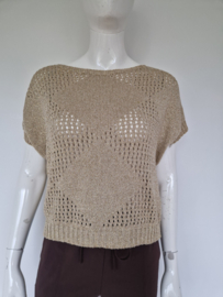 Geisha gebreide top. Maat 40, Goud.