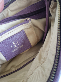 dR Amsterdam crossbody schoudertas. Auberine/leer