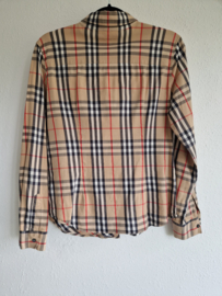 Burberry blouse. Maat L. Beige/ruit.