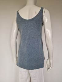 Humanoid luxe alpaca/merino top. Maat S. Blauw gemêleerd.