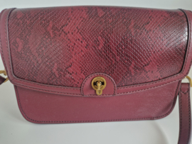 Fossil Ainsley Litehide crossbody tas. Wijnrood/leer.