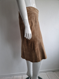 Claudia Sträter rok. Maat 42, Camel/ suède.