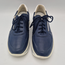 Waldläufer schoenen. Maat 7,5, Blauw/leer.