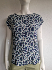 Sissy Boy top. Maat S. Blauw/print.