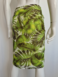 Wax Collection rok. Maat 38, Groen/ palmbladerenprint.