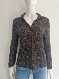 Zusss blouse top. Maat M. Zwart/print.