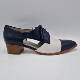 Pertini veterschoenen. Maat 39,5, Blauw/wit/leer.