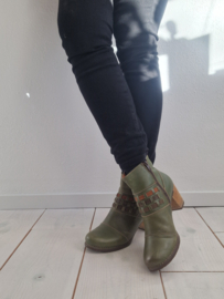 ART enkellaarsjes. Maat 40, Groen/leer.