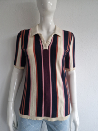 4Funky Flavours 'Let's work for a while' top. Maat L. Gestreept.