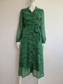 Ana Alcazar doorknoopjurk. Maat 38/40. Groen/print.
