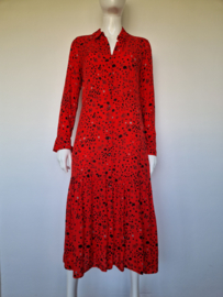 POM Amsterdam jurk. Maat 36/38, Rood/print.
