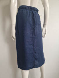 Sandwich midi rok. Maat 36/38, Blauw/linnen