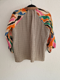 Geisha blouse top. Maat 36, Multi color.