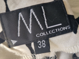 ML Collections blazer. Maat 36, Zwart/wit/print.