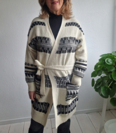 SET vest. Maat 38, Crème/zwart.