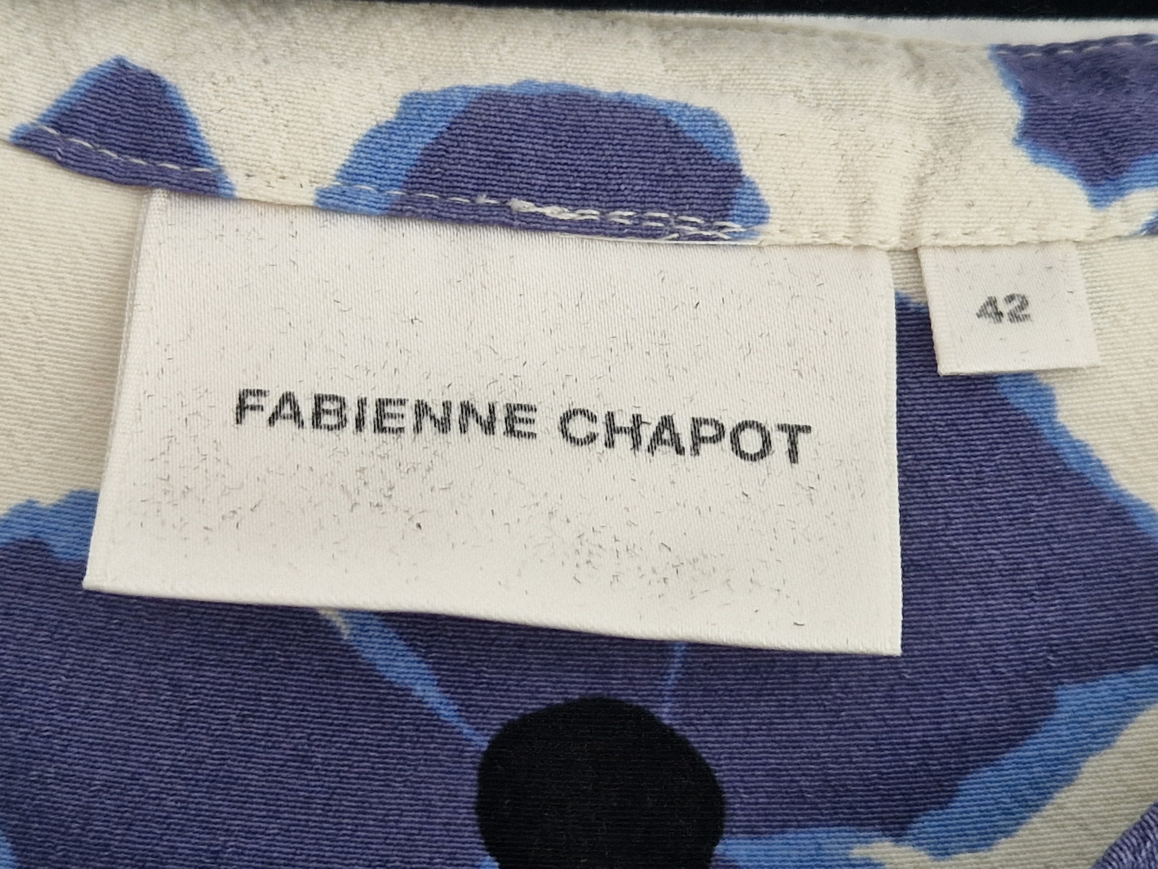 Fabienne Chapot Sunset blouse. Maat 42, Crème/blauw.