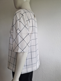 Apanage top. Maat 38, Crème/ruit.