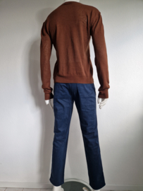 Closed cropped chino. Maat 31,Blauw.