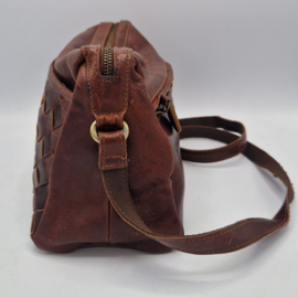 High Hopes cross body tas Helga. Bruin/leer.