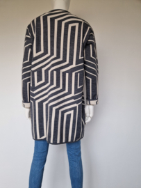 Claudia Sträter vest. Maat 38, Grijs/off white.