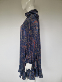 Maje Paris jurk | Maat 3 | Donkerblauw met paisleyprint |