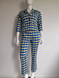 Zilch pak. Maat L/XL. Blauw/geel geruit.