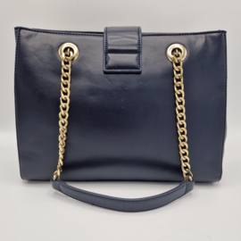 Valentino handtas. Blauw/goud/leer.