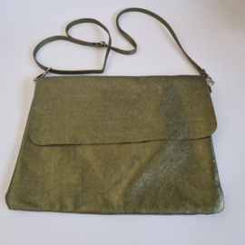 Italiaans leren schoudertas | Metallic groen |