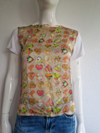 Mucho Gusto top. Maat S. Print/zijde.